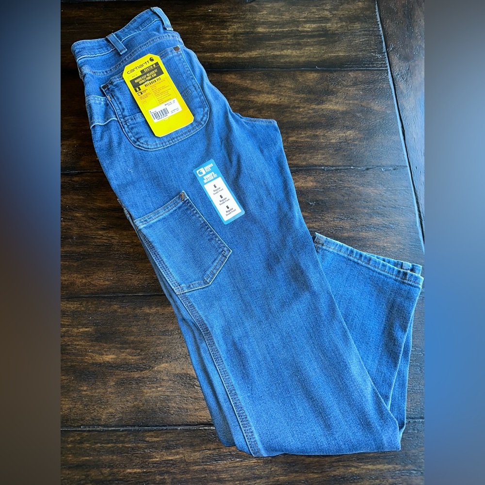 Carhartt Rugged Flex Relaxed Fit Jeans - Blue double front 6 regular